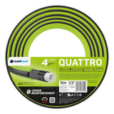 Manguera de jardín Cellfast Quattro de 1/2" y 15 m + soporte para manguera Cellfast gris + kit con aspersor recto Cellfast Basic de 1/2"