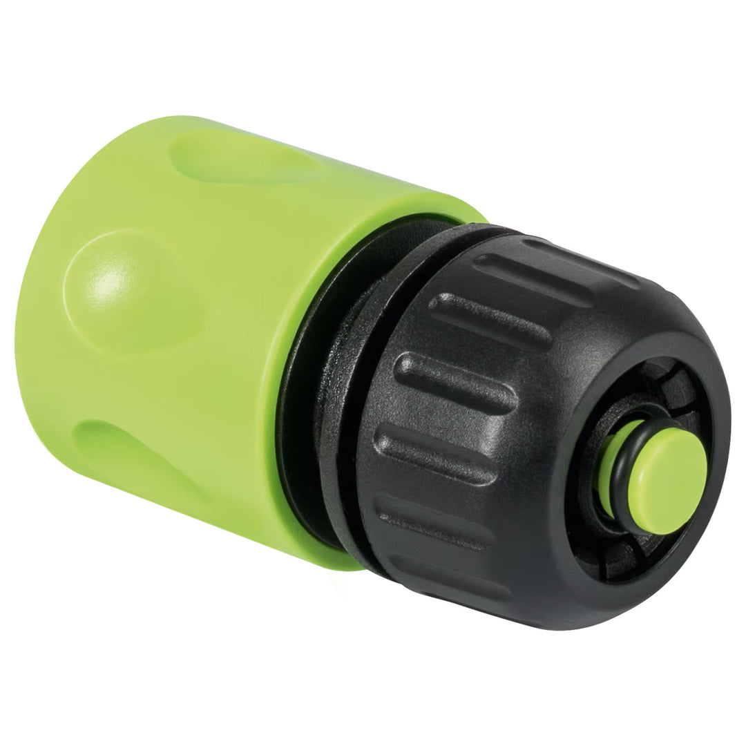 Manguera de jardín Cellfast Economic de 1/2" y 30 m + soporte, racor con rosca interior de 3/4", racor rápido de paso y de cierre de 1/2" + aspersor recto Cellfast Economic