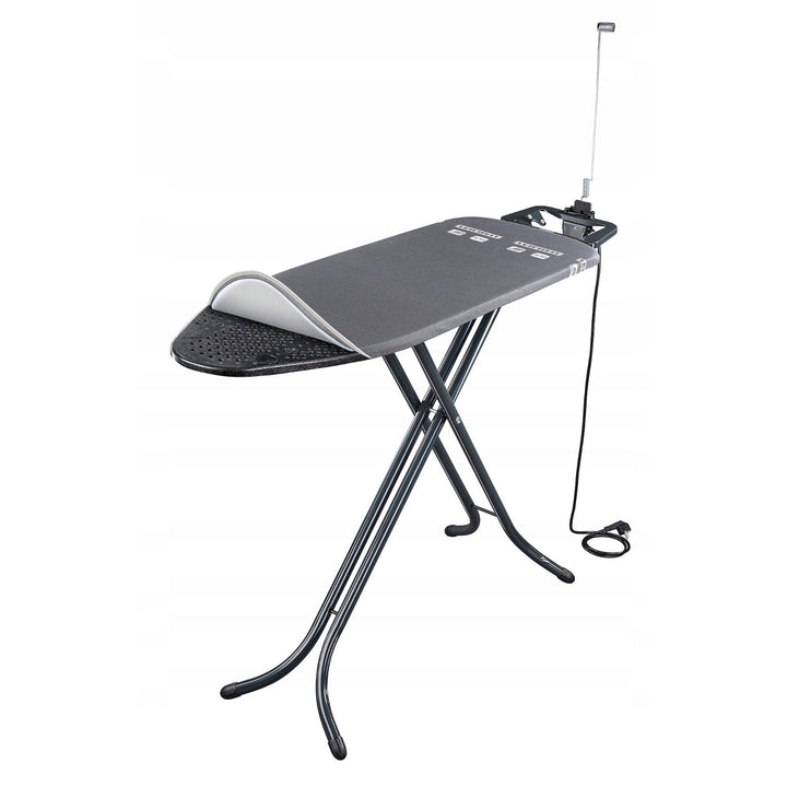 Tabla de planchar Leifheit Air Board M Black Plus, refleja el calor y el vapor, altura regulable, 72485