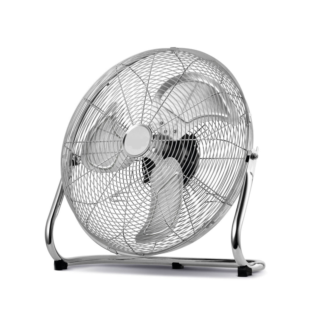 Ventilador de suelo HanksAir, potencia de 80 W, 3 niveles de funcionamiento, fabricado en acero cromado, diámetro de 40 cm, longitud del cable de 1,5 m, W021