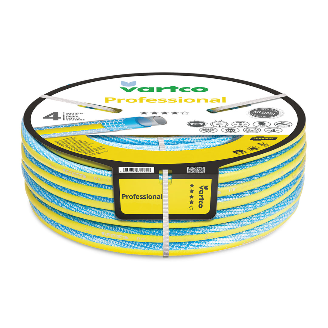 Manguera de jardín Vartco Professional de 1", 50 m, de 4 capas, sistema TFS