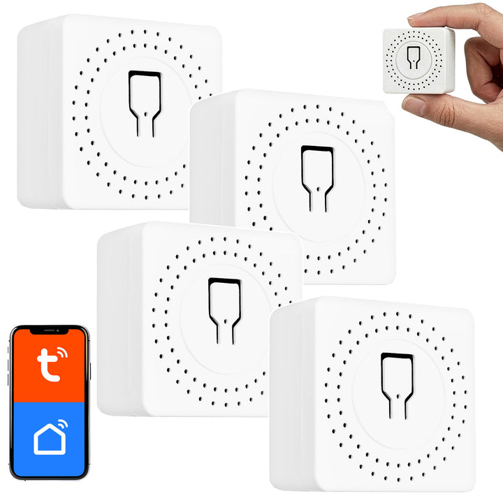 Relé WiFi empotrable GreenBlue, compatible con Android/iOS/Alexa/Google Home, 100-240 V CA, 50/60 Hz, máx. 16 A, para LED de 150 W, GB739, 4 unidades