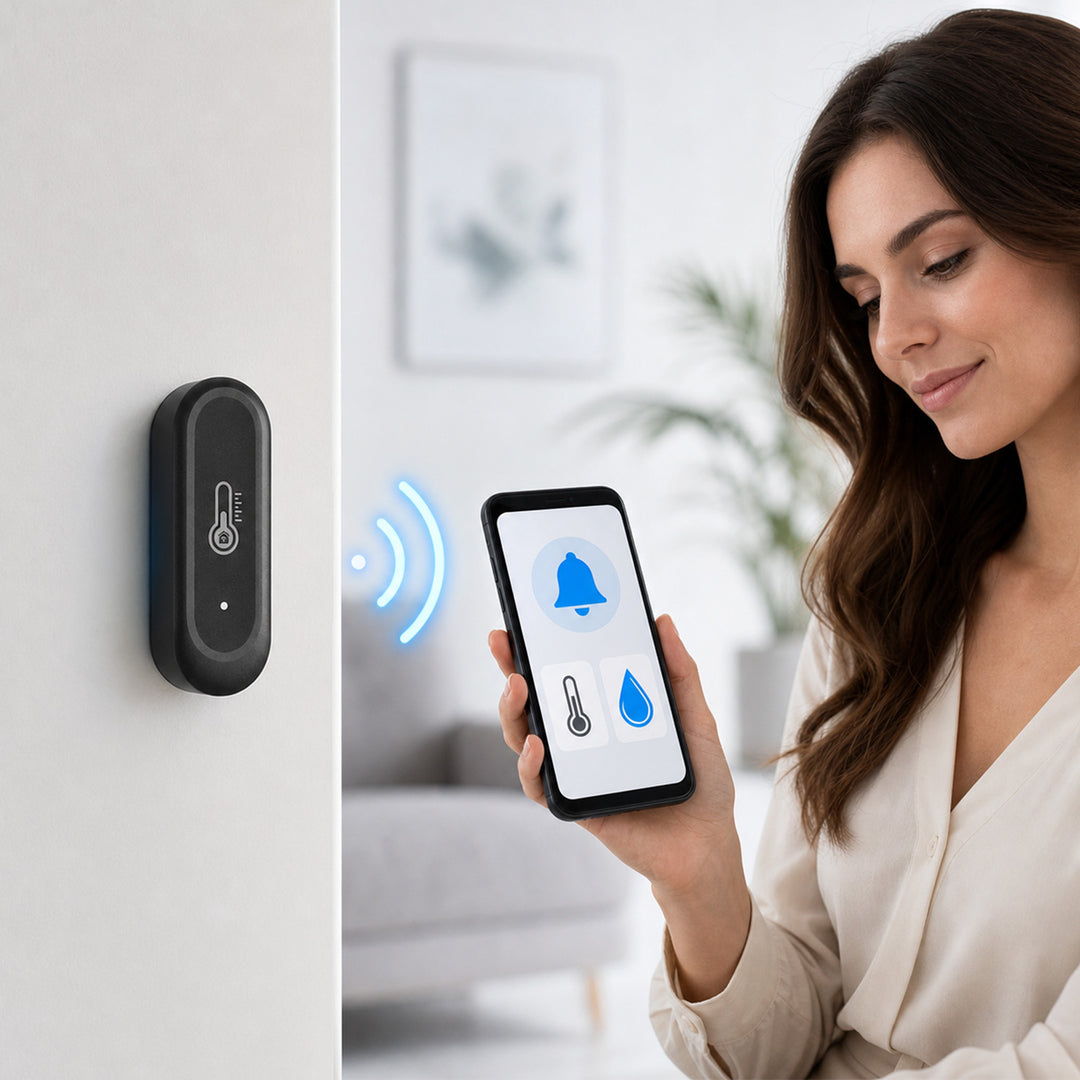 Sensor externo de temperatura y humedad WiFi GreenBlue, Android/iOS, 3,0 V CC, LR03x2, IP65, GB741, 2 unidades