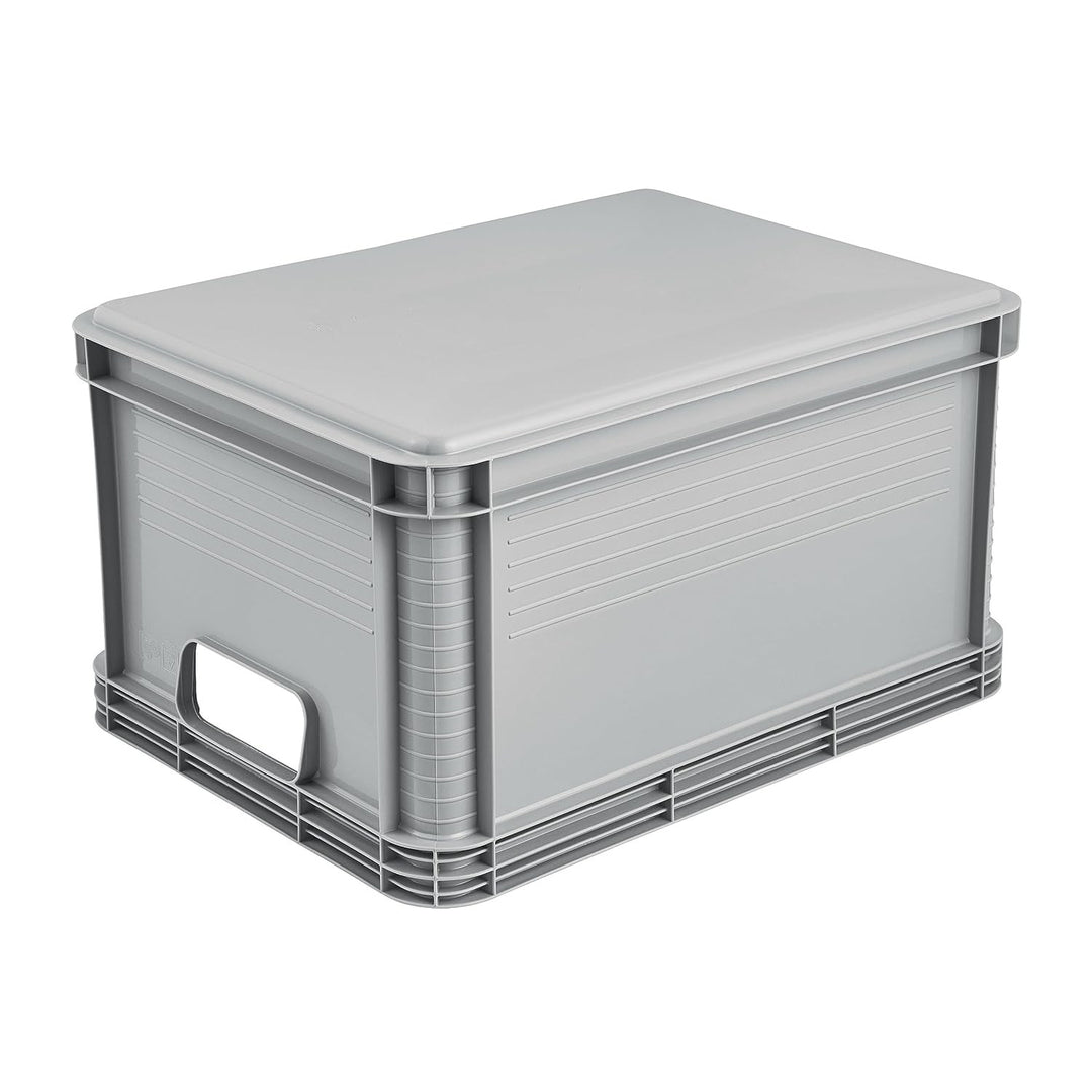 Caja de transporte Robert Keeeper, capacidad de 20 l, gris, apta para el contacto con alimentos, ligera y resistente, capacidad de carga de hasta 30 kg, 2 unidades