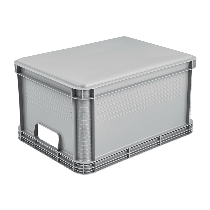 Caja de transporte Robert Keeeper, capacidad de 20 l, gris, apta para el contacto con alimentos, ligera y resistente, capacidad de carga de hasta 30 kg, 2 unidades