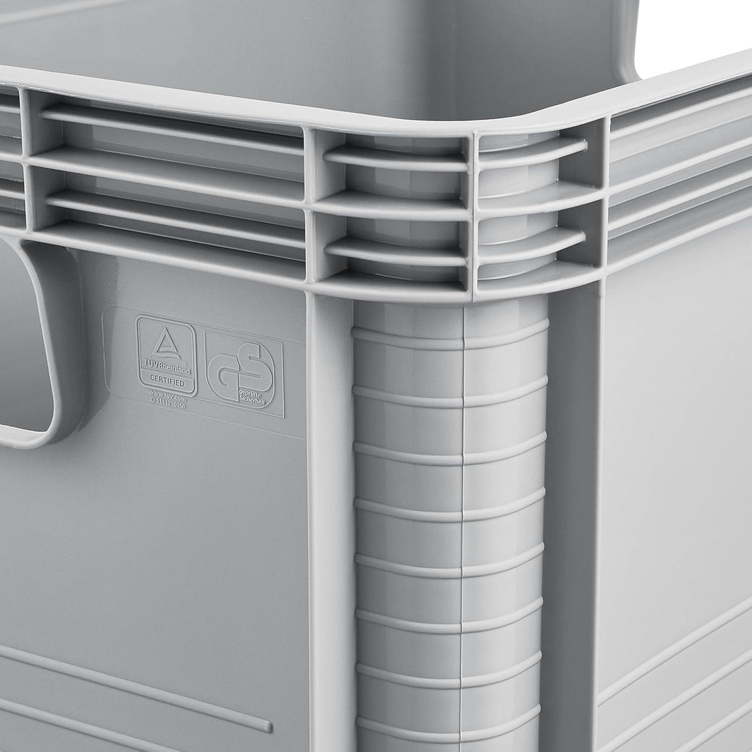 Caja de transporte Robert Keeeper, capacidad de 20 l, gris, apta para el contacto con alimentos, ligera y resistente, capacidad de carga de hasta 30 kg, 2 unidades