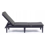 Cojín para tumbona Jaipur, color gris oscuro, tejido S-500, tamaño 190 x 60 cm, dos sistemas de fijación, impermeable, lavable en su totalidad, S-49, 2 unidades