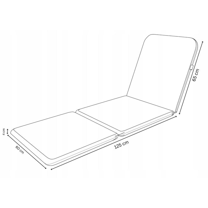 Cojín para tumbona Jaipur, color beige, tejido S-550 melange, tamaño 190 x 60 cm, dos sistemas de fijación, impermeable, lavable en su totalidad, melange S-21, 2 unidades