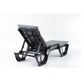 Cojín para tumbona Madera, color gris, tejido S-550 melange, tamaño 190 x 55 cm, sujeción con cinta elástica, impermeable, melange S-23, 2 unidades