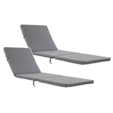 Cojín para tumbona Daytona, color gris, tejido S-550 Melange, tamaño 192 x 64 cm, sujeción con correa de goma, impermeable, Melange S-23, 2 unidades