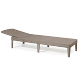 Tumbona de jardín ajustable Jaipur Sun Lounger, color capuchino + cojín para tumbona Jaipur, color gris oscuro, tejido S-500, tamaño 190 x 60 cm