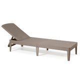 Tumbona de jardín ajustable Jaipur Sun Lounger, color capuchino + cojín para tumbona Jaipur, color beige, tejido S-550 Melange, tamaño 190 x 60 cm