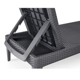 Tumbona de jardín regulable Jaipur Sun Lounger, color grafito + cojín para tumbona Jaipur, color gris oscuro, tejido S-500, dimensiones 190 x 60 cm