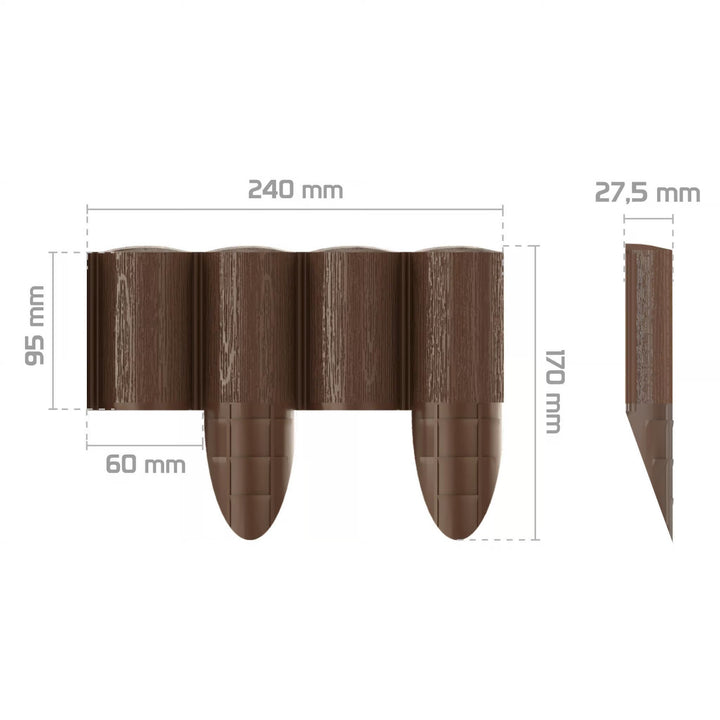 Valla de jardín Cellfast, textura de madera, resistente a las heladas, longitud 14,4 m, color marrón, 34-031