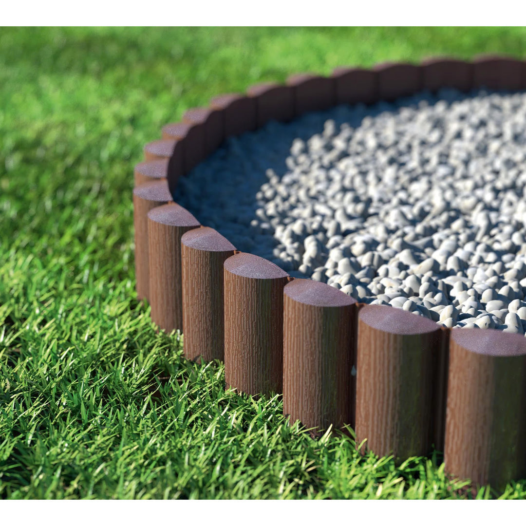Valla de jardín Cellfast, textura de madera, resistente a las heladas, longitud 14,4 m, color marrón, 34-031