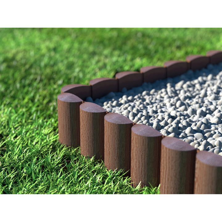 Valla de jardín Cellfast, textura de madera, resistente a las heladas, longitud 14,4 m, color marrón, 34-031