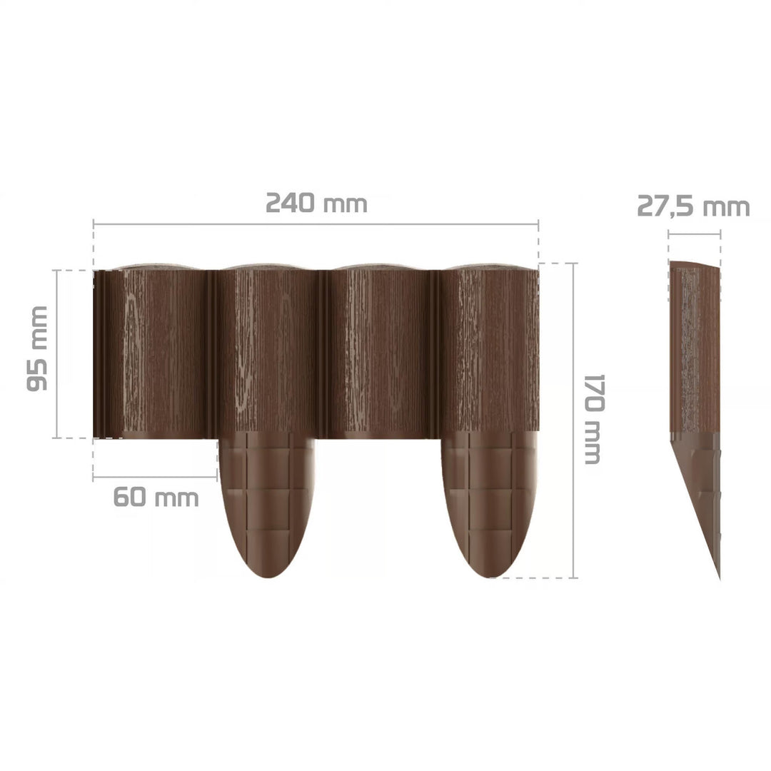 Valla de jardín Cellfast, textura de madera, resistente a las heladas, longitud 21,6 m, color marrón, 34-031