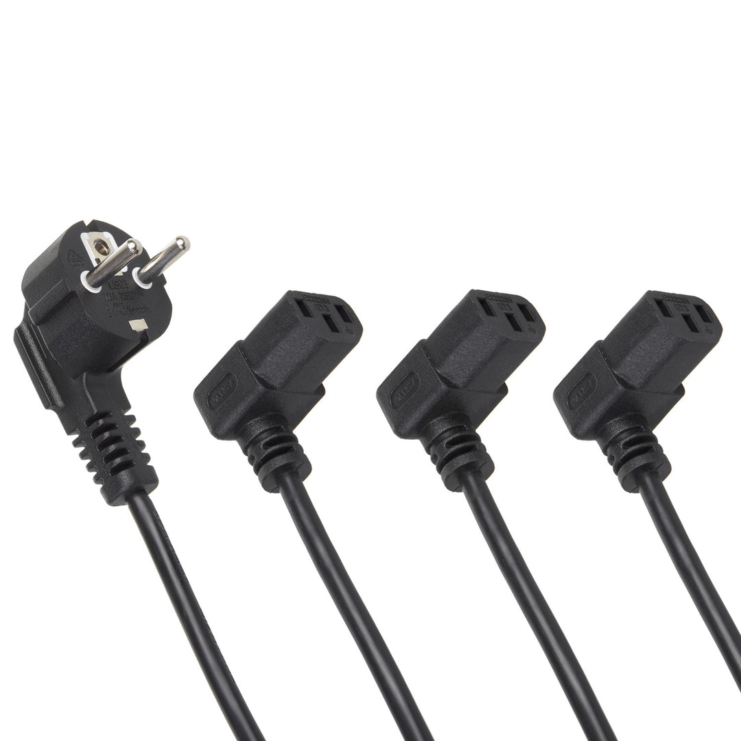 Cable de alimentación Maclean, acodado, 3 clavijas, enchufe UE, 3 m, MCTV-854, 3 unidades