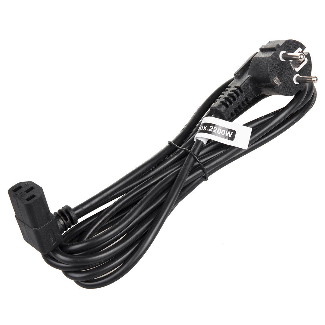 Cable de alimentación Maclean, acodado, 3 clavijas, enchufe UE, 1,5 m, MCTV-851, 3 unidades