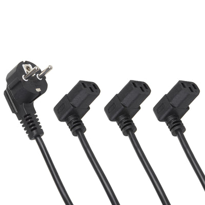 Cable de alimentación Maclean, acodado, 3 clavijas, enchufe UE, 1,5 m, MCTV-851, 3 unidades