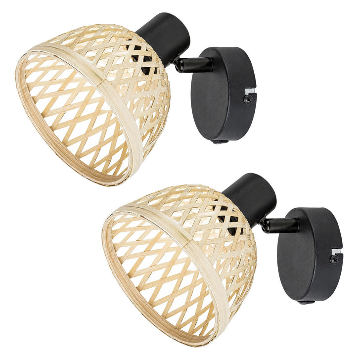 Aplique Rabalux Rattan, casquillo E14, máx. 15 W, 3133
