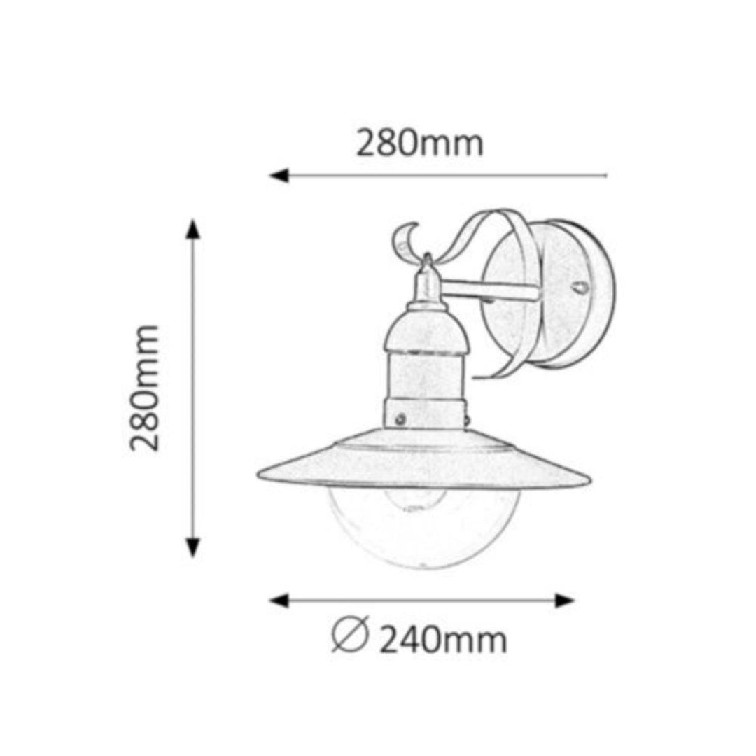 Aplique de jardín Oslo Rabalux para fachada, negro, E27, máx. 60 W, IP43, 230 V, 2 unidades
