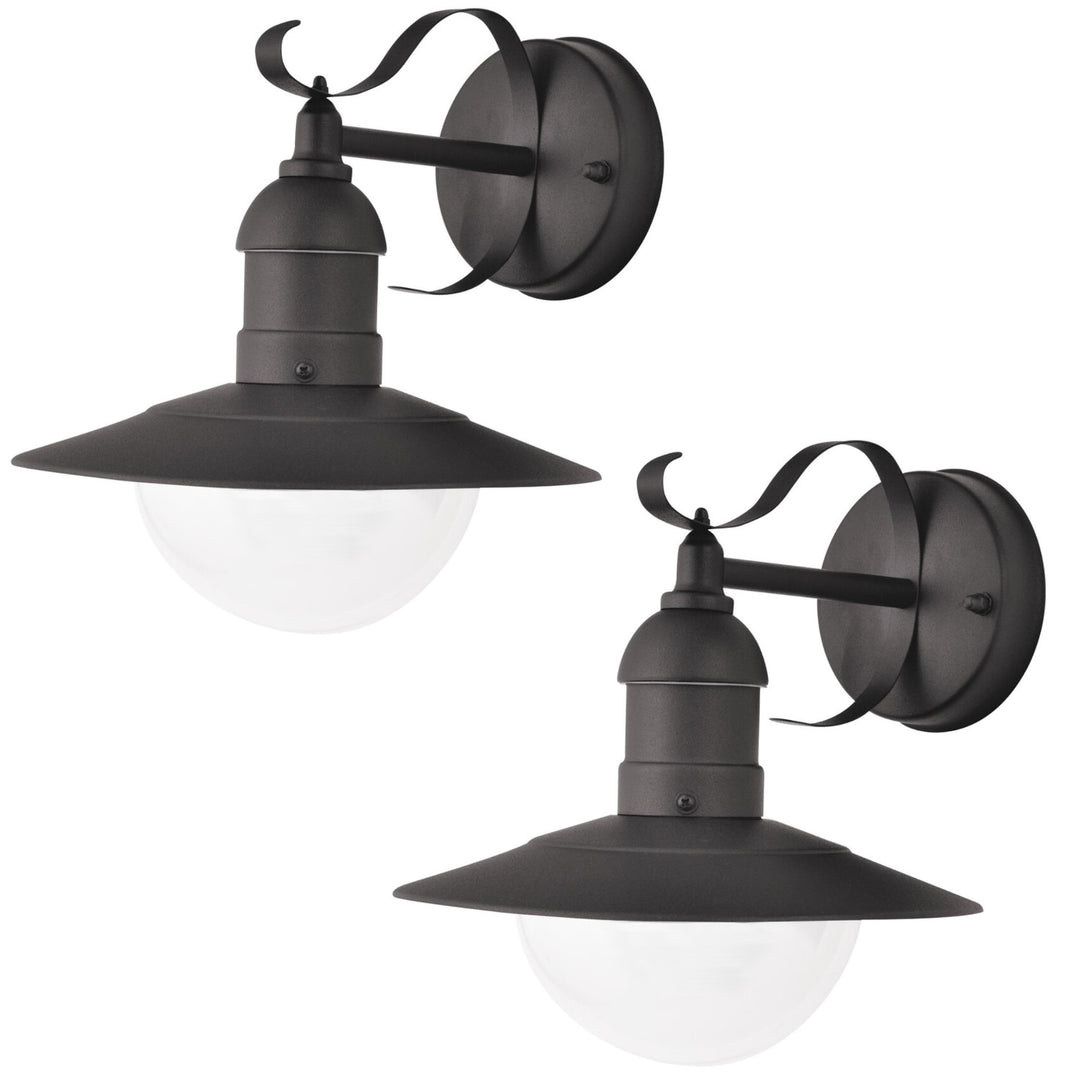 Aplique de jardín Oslo Rabalux para fachada, negro, E27, máx. 60 W, IP43, 230 V, 2 unidades