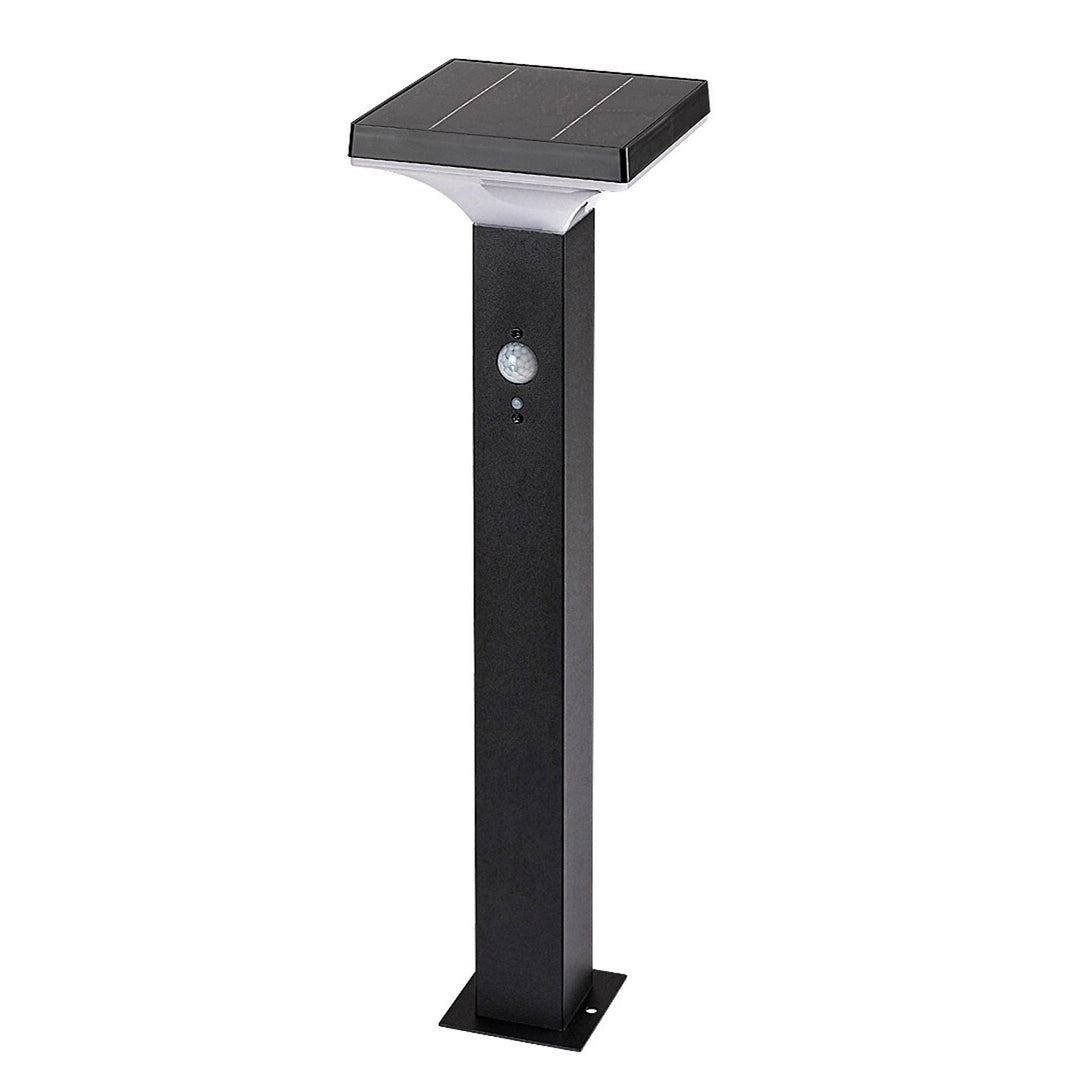 Lámpara Rabalux, de exterior, solar, de pie, LED 4 W, IP44, negra, Geleen, 4 unidades