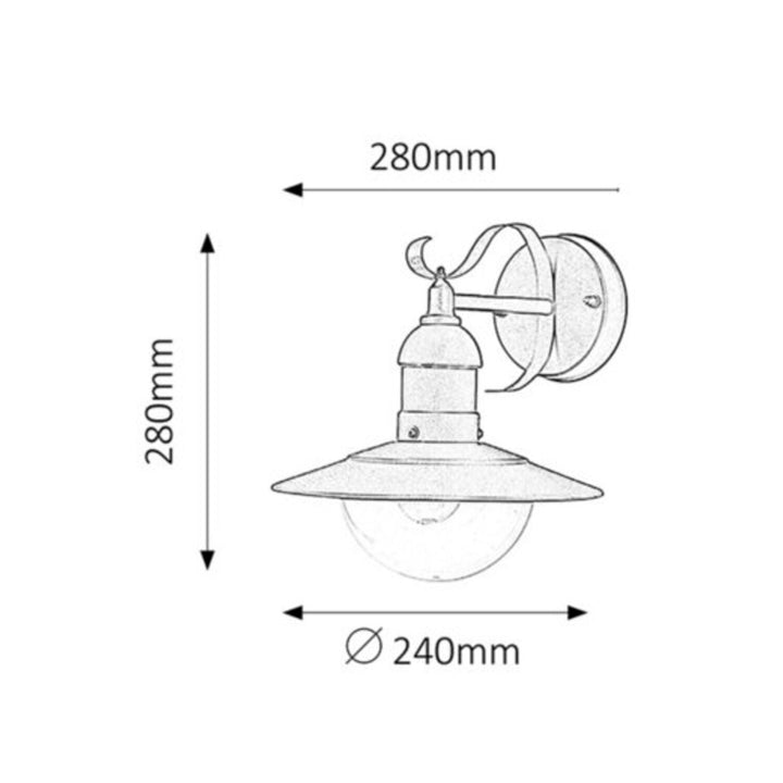 Lámpara de exterior Oslo Rabalux para fachada, color dorado, casquillo E27, máx. 60 W, IP43, 230 V, 2 unidades