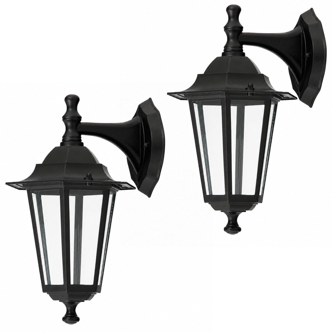 Aplique Rabalux, para exterior, IP43, E27, máx. 60 W, negro, Velence, 2 unidades