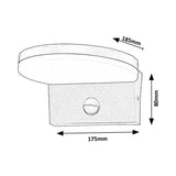 Aplique exterior Rabalux, sensor de movimiento, 9 W, negro, Batida, 2 unidades