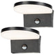 Aplique exterior Rabalux, sensor de movimiento, 9 W, negro, Batida, 2 unidades