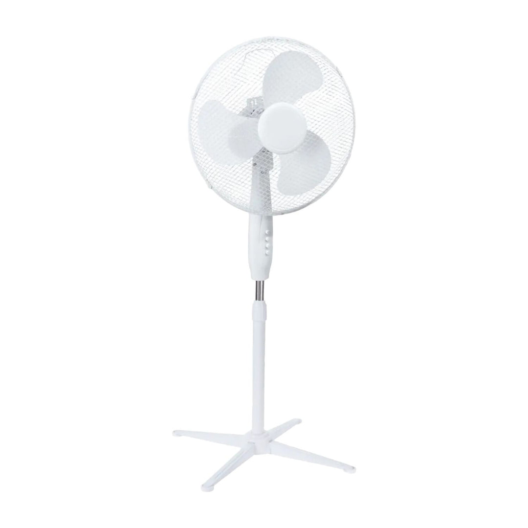 Ventilador de pie Extralink, color blanco, 3 aspas, 3 niveles de velocidad, potencia de 45 W, ajuste del ángulo de inclinación, ESF-40D-WH