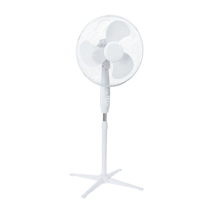 Ventilador de pie Extralink, color blanco, 3 aspas, 3 niveles de velocidad, potencia de 45 W, ajuste del ángulo de inclinación, ESF-40D-WH