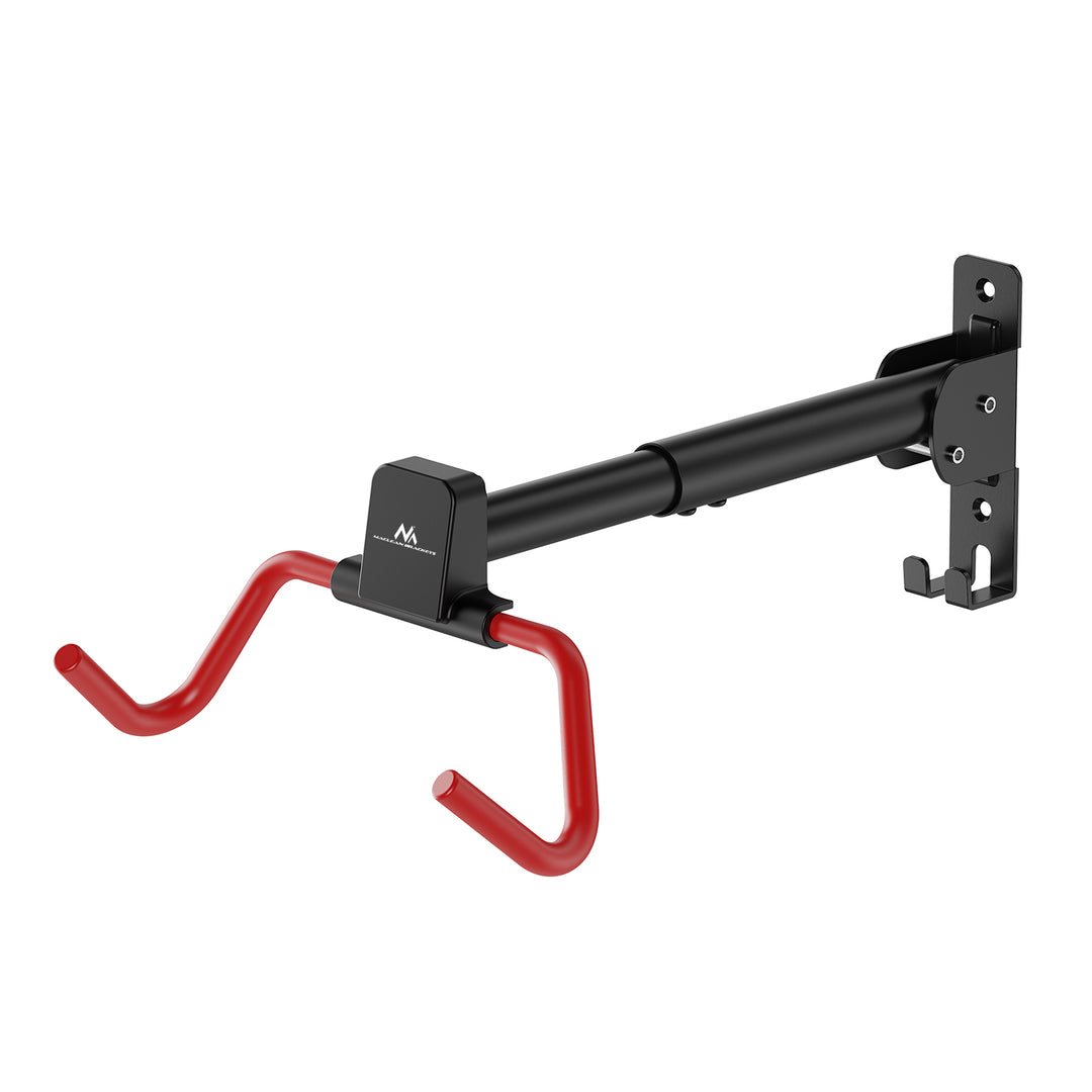 Soporte/colgador de pared para bicicletas Maclean, horizontal, acero, carga máxima de 30 kg, ángulo ajustable, MC-172, 2 unidades