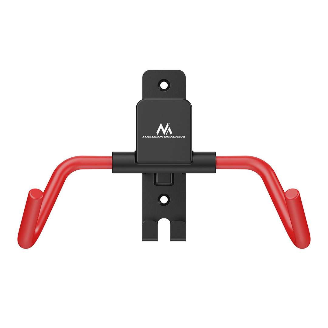 Soporte/colgador de pared para bicicletas Maclean, horizontal, acero, carga máxima de 30 kg, ángulo ajustable, MC-172, 2 unidades