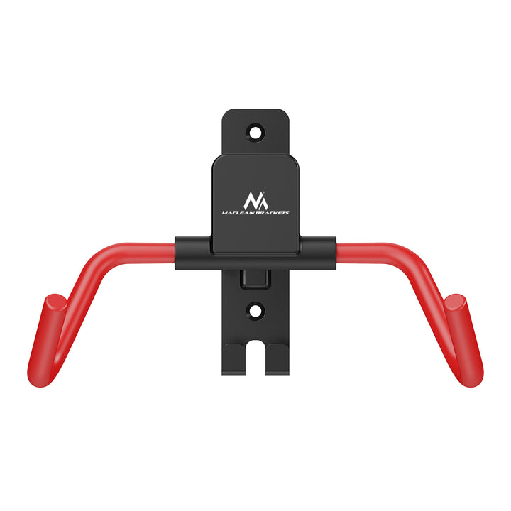 Soporte/colgador de pared para bicicletas Maclean, horizontal, acero, carga máxima de 30 kg, ángulo ajustable, MC-172, 2 unidades