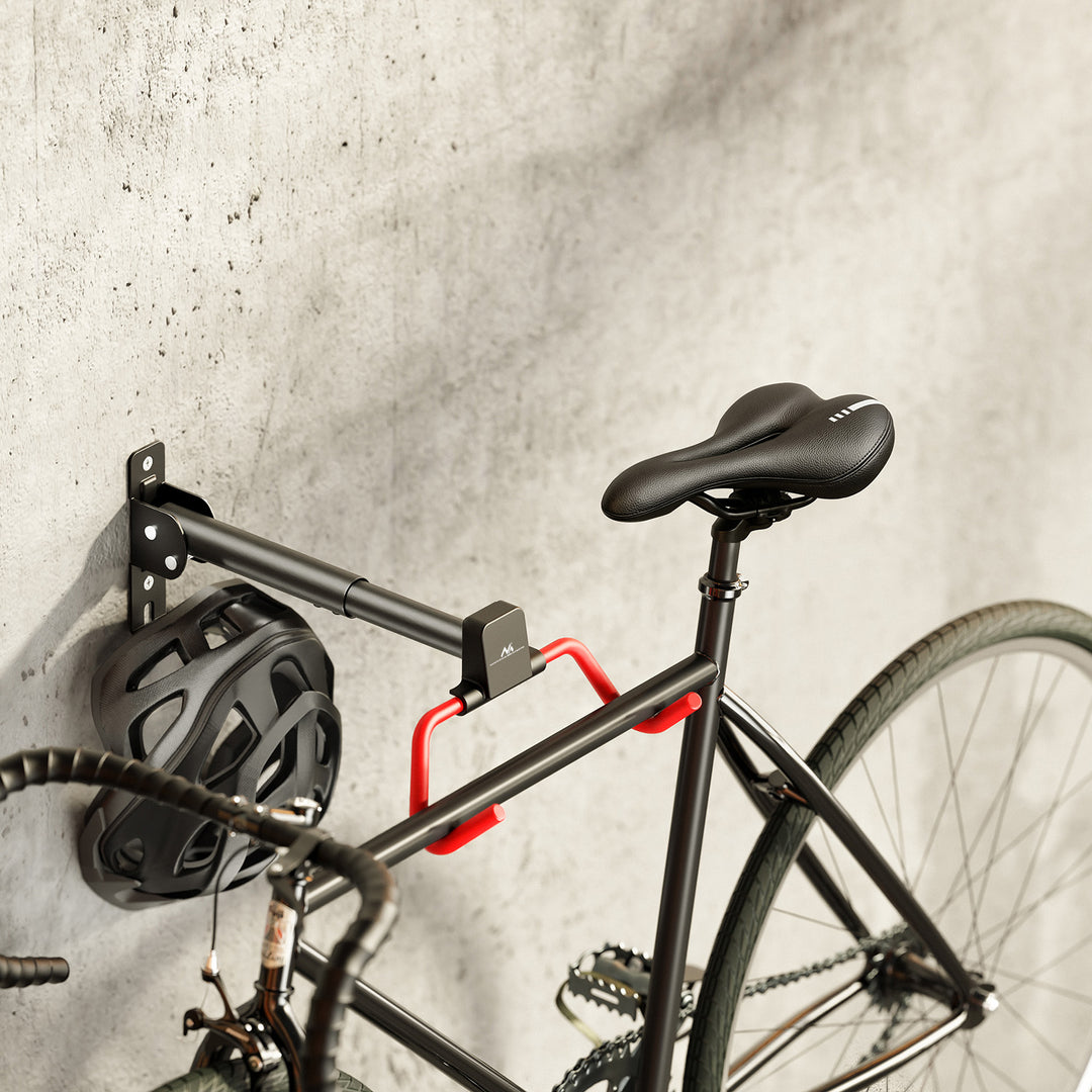 Soporte de bicicleta / colgador de pared Maclean, horizontal, acero, carga máxima de 30 kg, ángulo ajustable, MC-172, 3 unidades