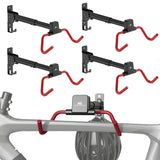 Soporte/colgador de pared para bicicletas Maclean, horizontal, acero, carga máxima de 30 kg, ángulo ajustable, MC-172, 4 unidades