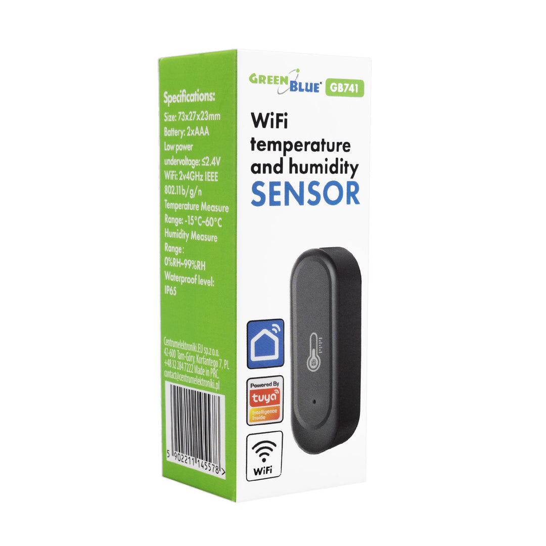 Sensor externo de temperatura y humedad WiFi GreenBlue, Android/iOS, 3,0 V CC, LR03x2, IP65, GB741 + 2 pilas R-03 LR03 AAA alcalinas Varta Industrial 4003