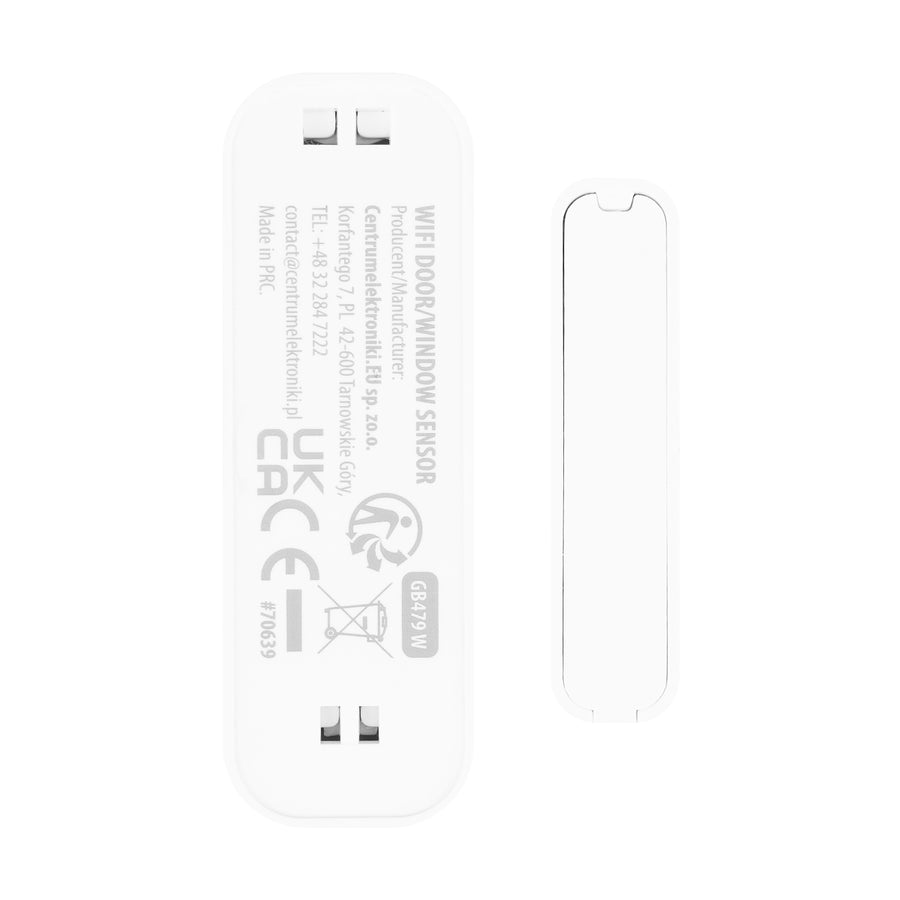 Contactor inalámbrico / sensor de apertura WiFi GreenBlue, Android/iOS, para puertas / ventanas, 3,0 V CC, LR03x2, GB479, 2 unidades + 4 pilas alcalinas AAA Varta Industrial 4003
