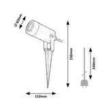 Lámpara de suelo Rabalux Krobia, IP65, color negro, casquillo GU10, máx. 4 W, 7814
