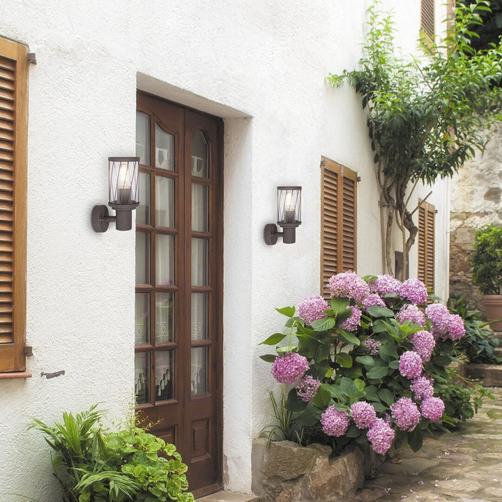 Aplique exterior Rabalux Budapest, IP44, color marrón, casquillo E27, máx. 40 W, 8888