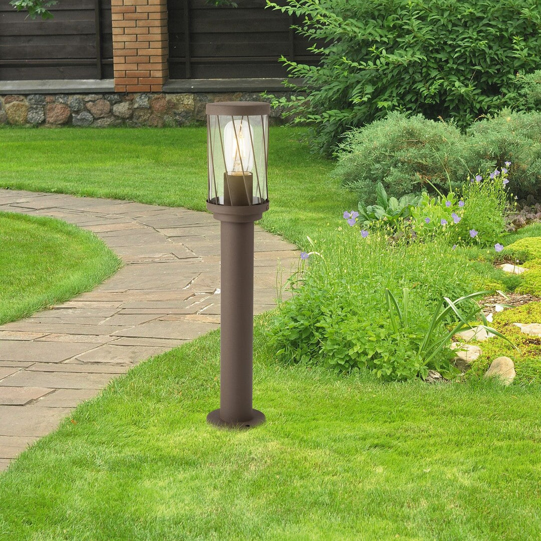 Lámpara de jardín de pie Rabalux Budapest, IP44, color marrón, casquillo E27, máx. 40 W, 8889