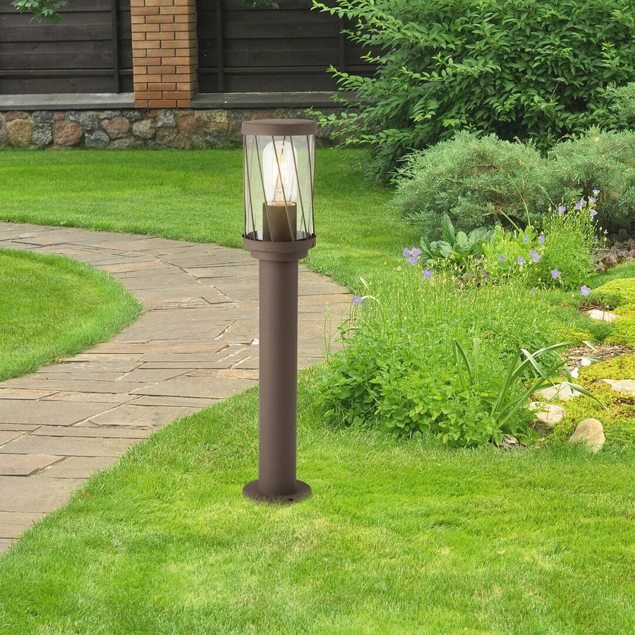 Lámpara de jardín de pie Rabalux Budapest, IP44, color marrón, casquillo E27, máx. 40 W, 8889