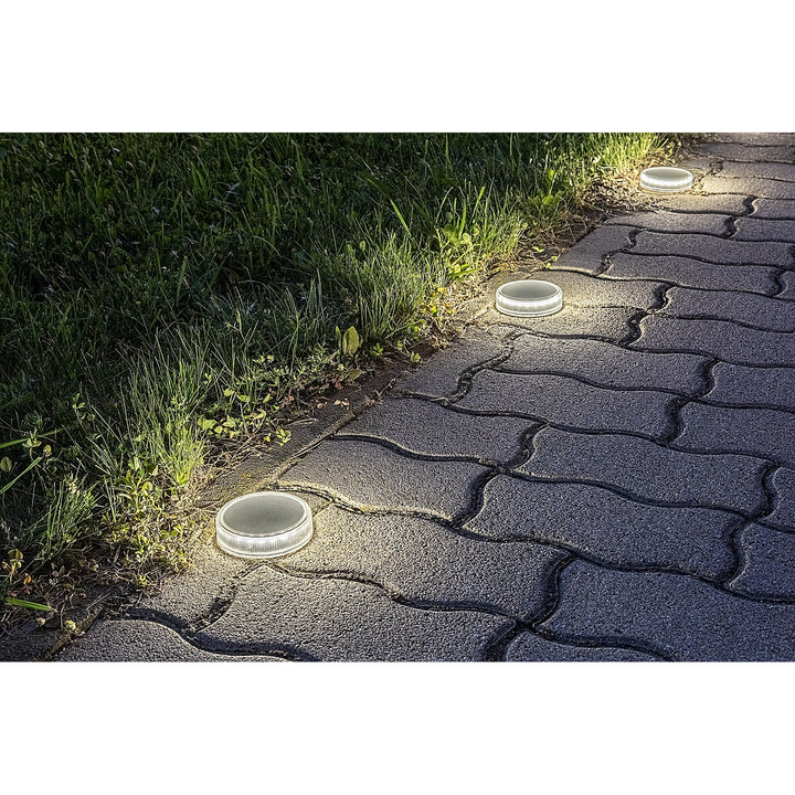 Lámpara solar Trillo LED de 0,3 W, sensor crepuscular, color transparente, IP65, K 4000, 77175