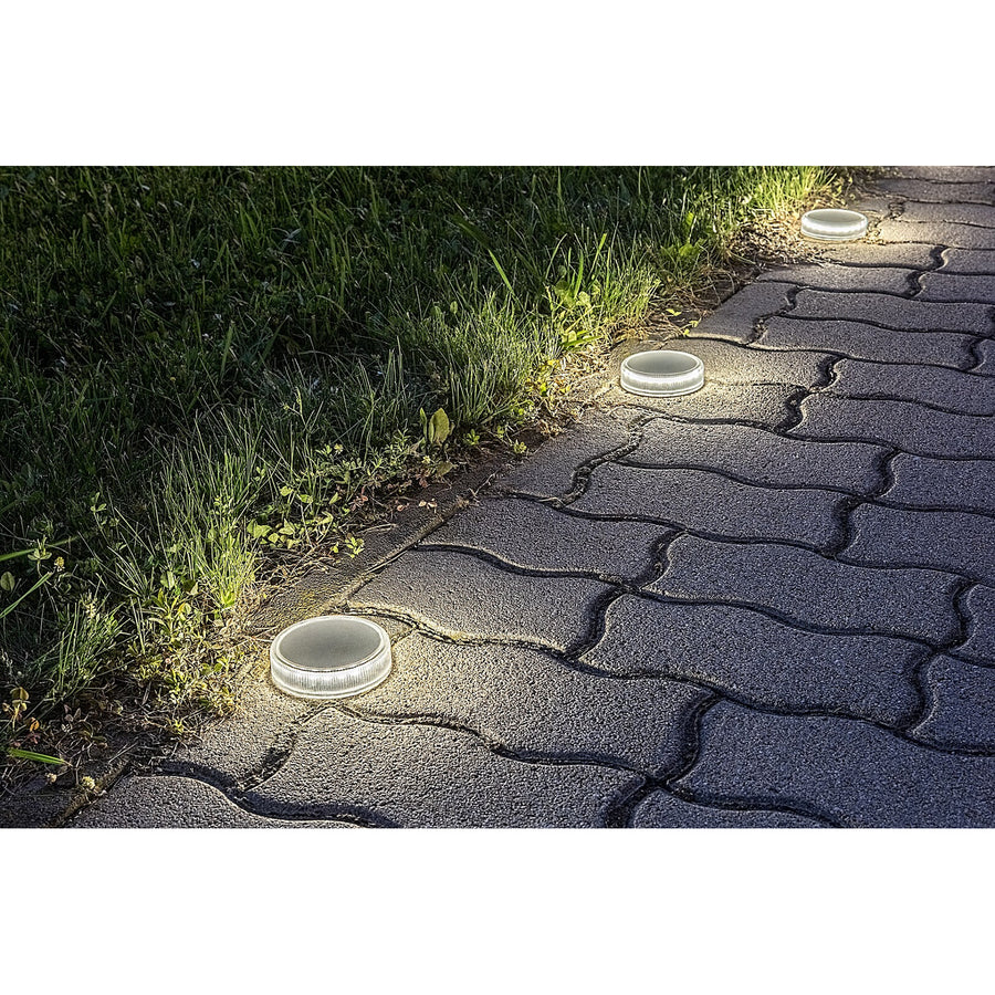 Lámpara solar Trillo LED de 0,3 W, sensor crepuscular, color transparente, IP65, K 4000, 77175