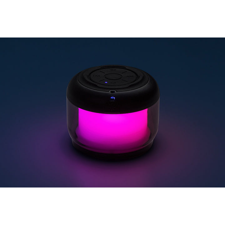 Lámpara de escritorio Rabalux Radelia, altavoz Bluetooth, RGB, negra, IP20, batería, 76110