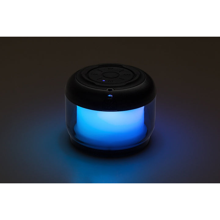 Lámpara de escritorio Rabalux Radelia, altavoz Bluetooth, RGB, negra, IP20, batería, 76110