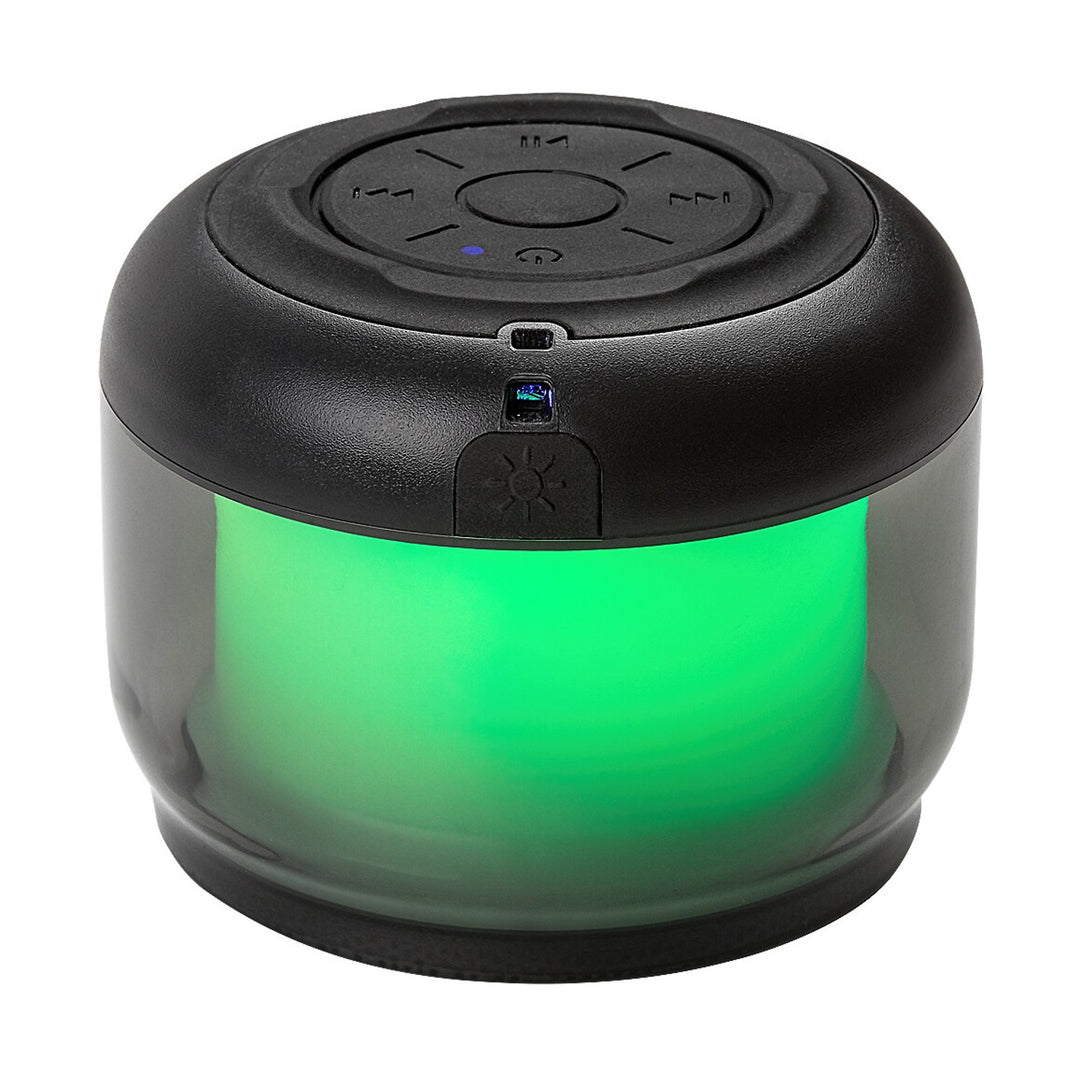 Lámpara de escritorio Rabalux Radelia, altavoz Bluetooth, RGB, negra, IP20, batería, 76110
